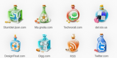 Free social bookmarking icon set