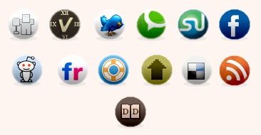 stylish social bookmarking icon set