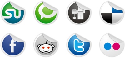 stylish social bookmarking icon set