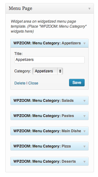 Arrange Food Categories in Menu Page