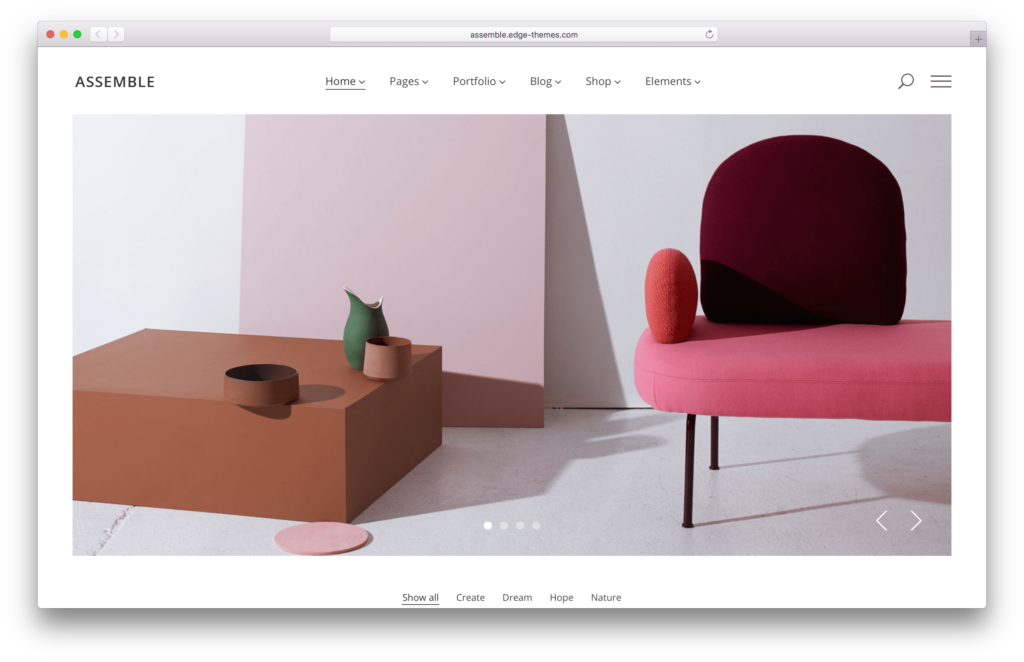Assemble portfolio WordPress theme screenshot