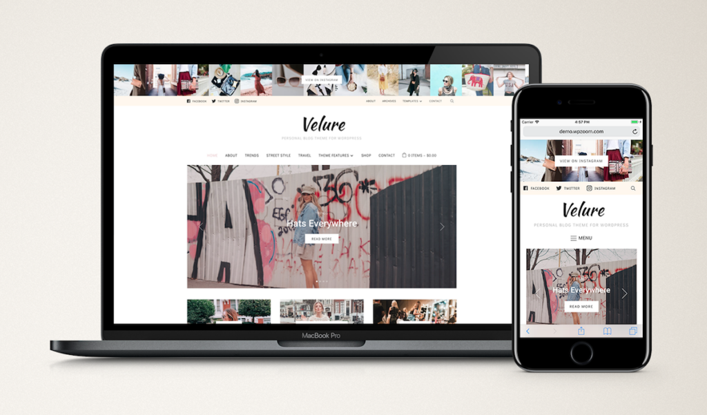 Fashion blog theme velure.