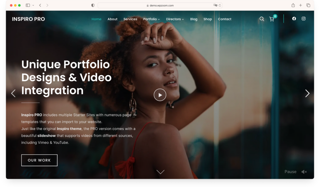Inspiro WordPress portfolio theme