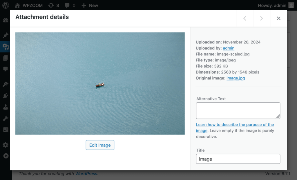 Edit WordPress image