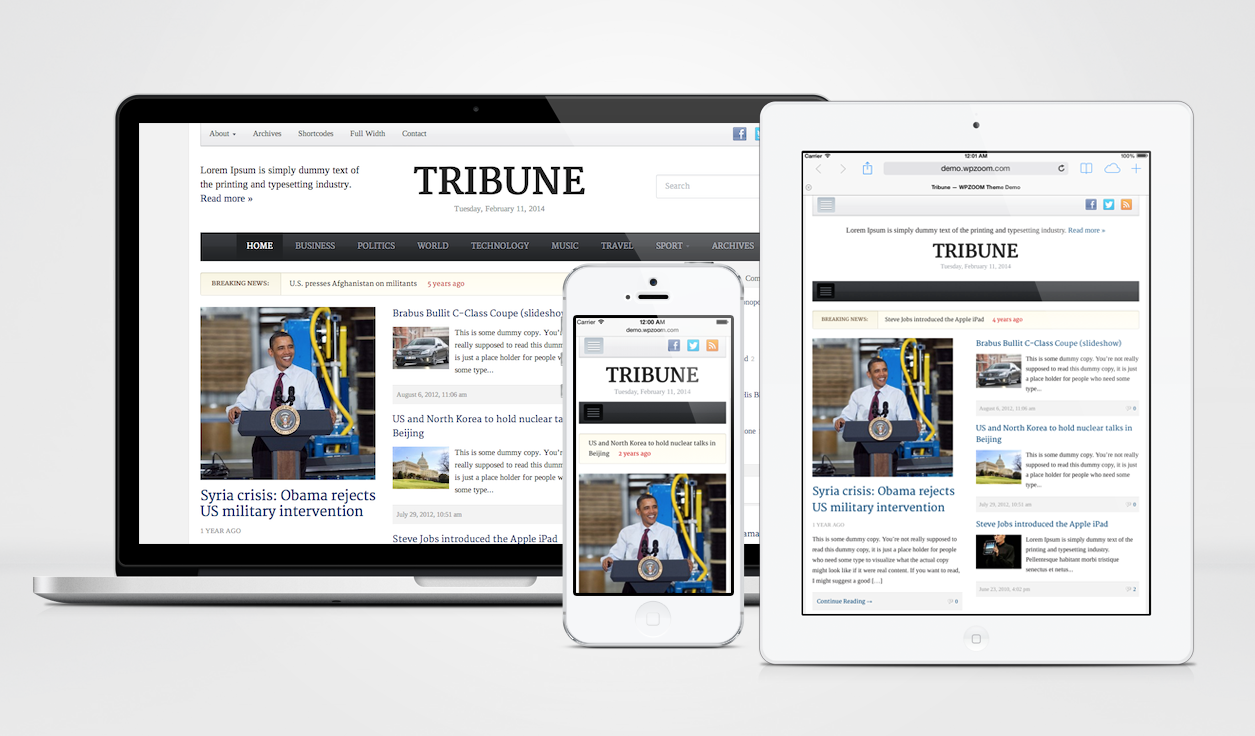 Tribune responsive