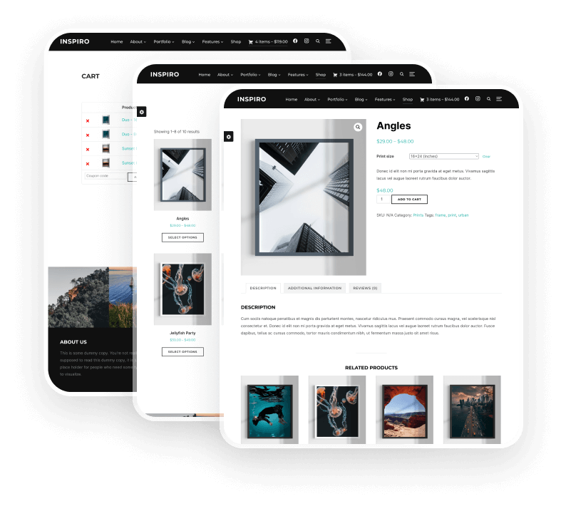 Inspiro WooCommerce design