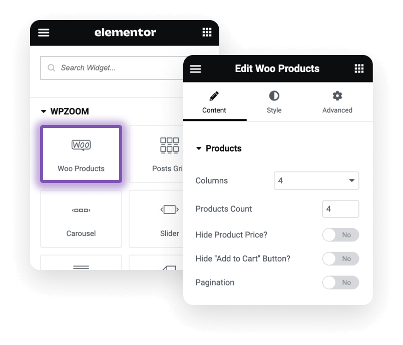 Inspiro WooCommerce Elementor integration
