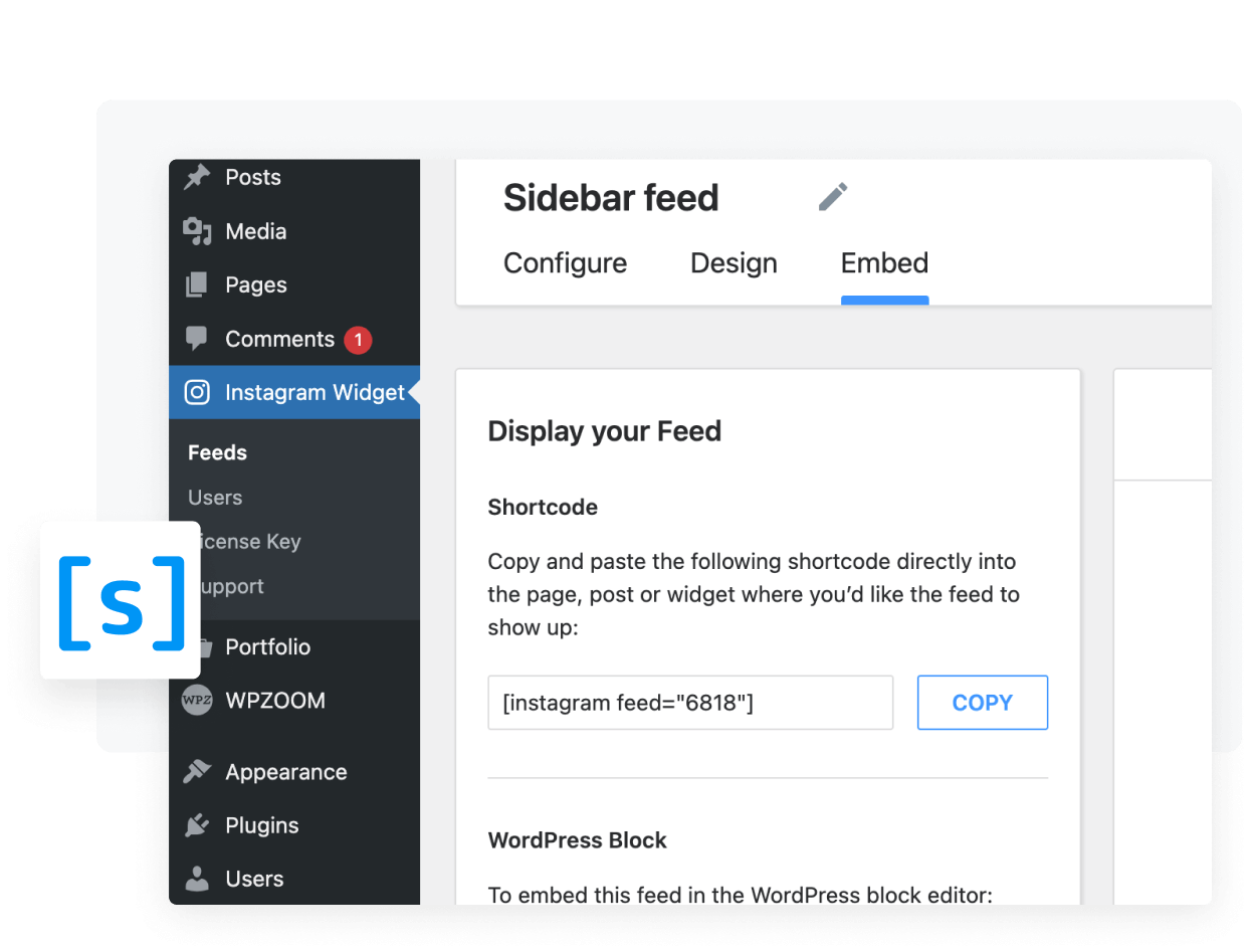 instagram widget shortcode
