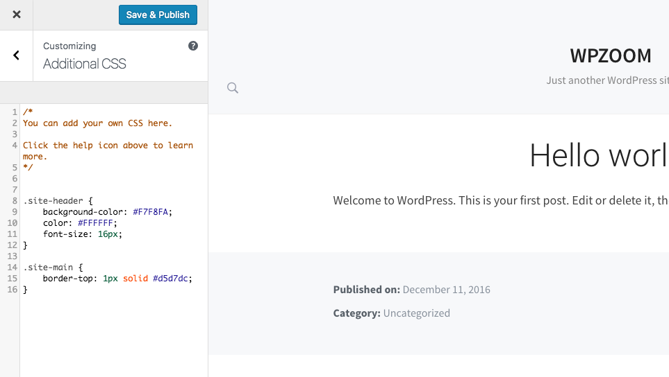 WP 4.7 Additional CSS in Customizer (Syntax Highlighter enabled via Jetpack Custom CSS)
