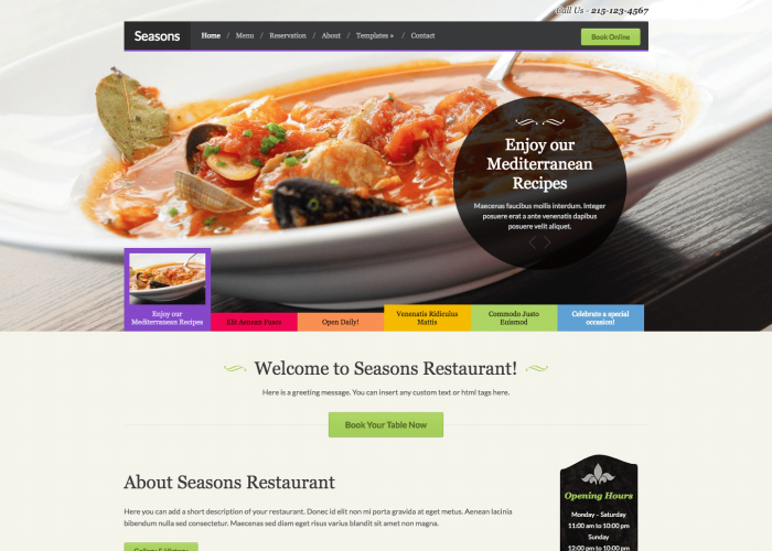 seasons restaurant wordpress theme by wpzoom