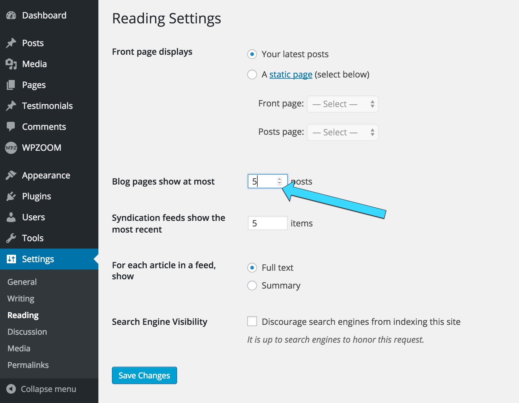 How To Change Background Wpzoom Change Number Of Posts On Homepage