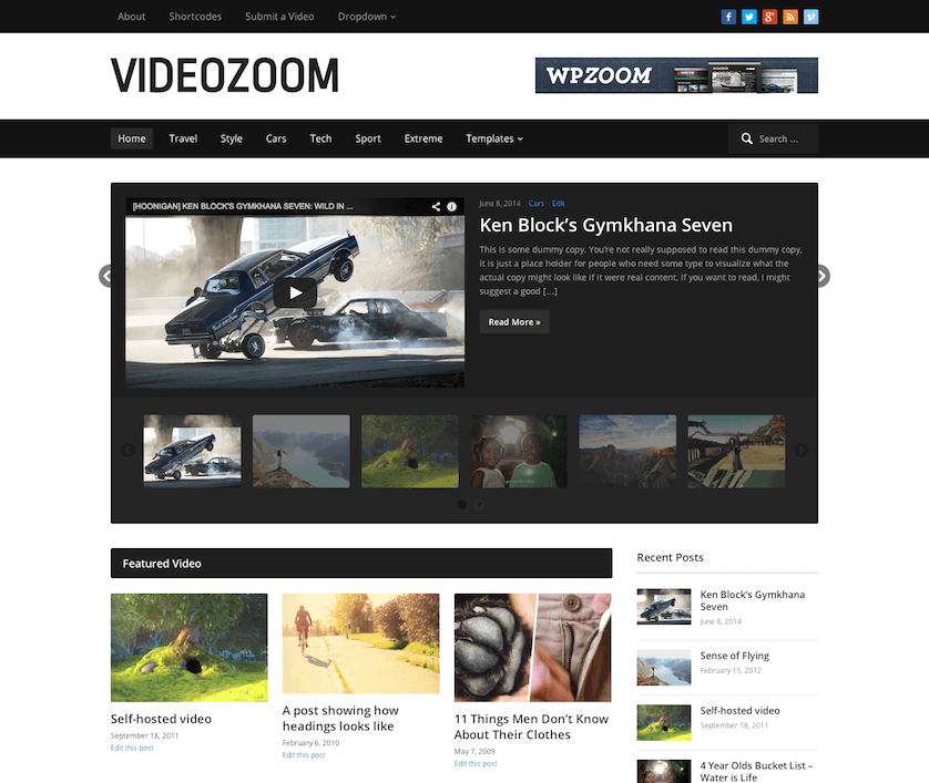 Videozoom styling