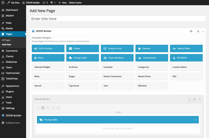 A look at WPZOOM’s drag and drop ZOOM Builder.