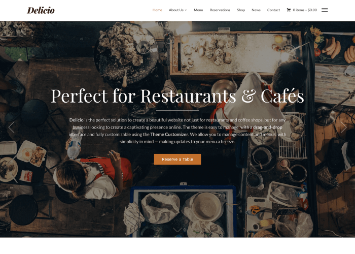 Delicio - Best WordPress Restaurant Theme