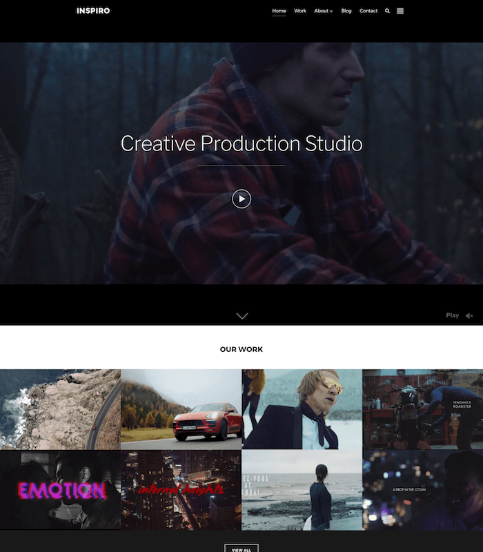 Inspiro Premium video portfolio / agency demo