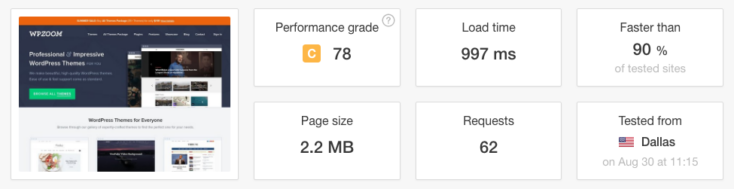 We’ve got a real-world loading speed of under one second and are faster than 90% of websites – pretty good going.