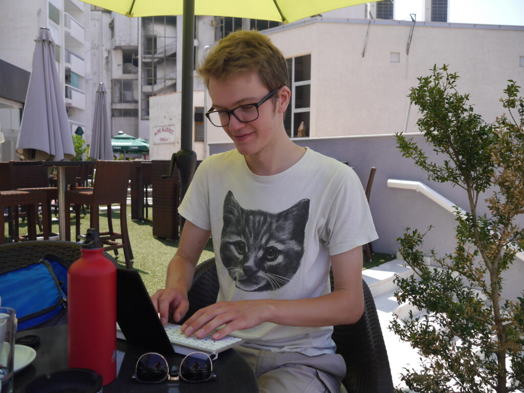 The dream mobile office, writing this post.
