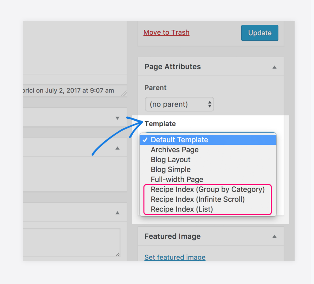 recipe page templates