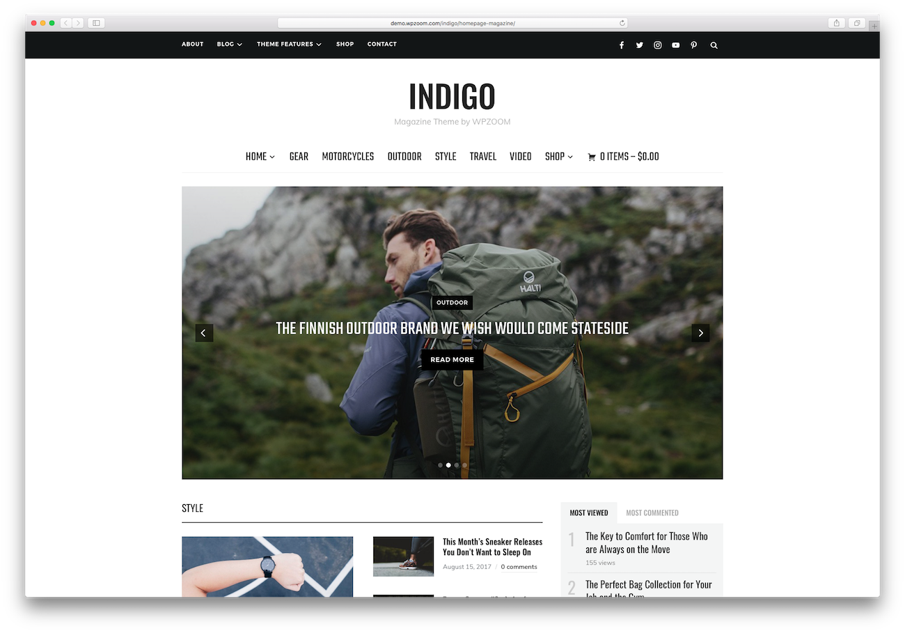 WordPress magazine themes Indigo