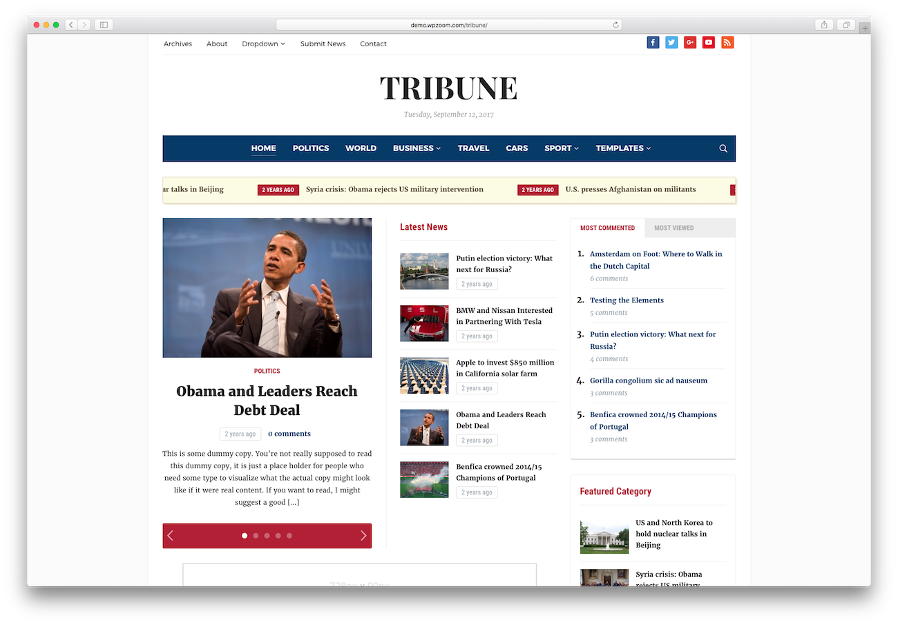 WordPress magazine themes Tribune