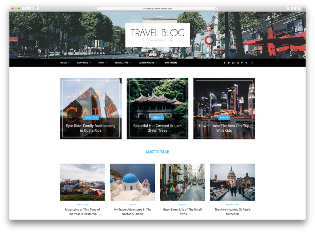 travel blog themes