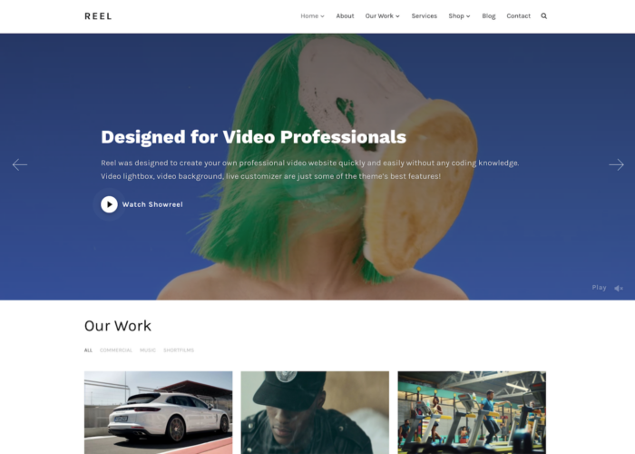 reel video portfolio wordpress theme wpzoom videography portfolio websites