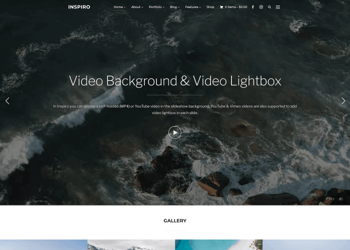 Inspiro Premium - WordPress Theme with Video Background