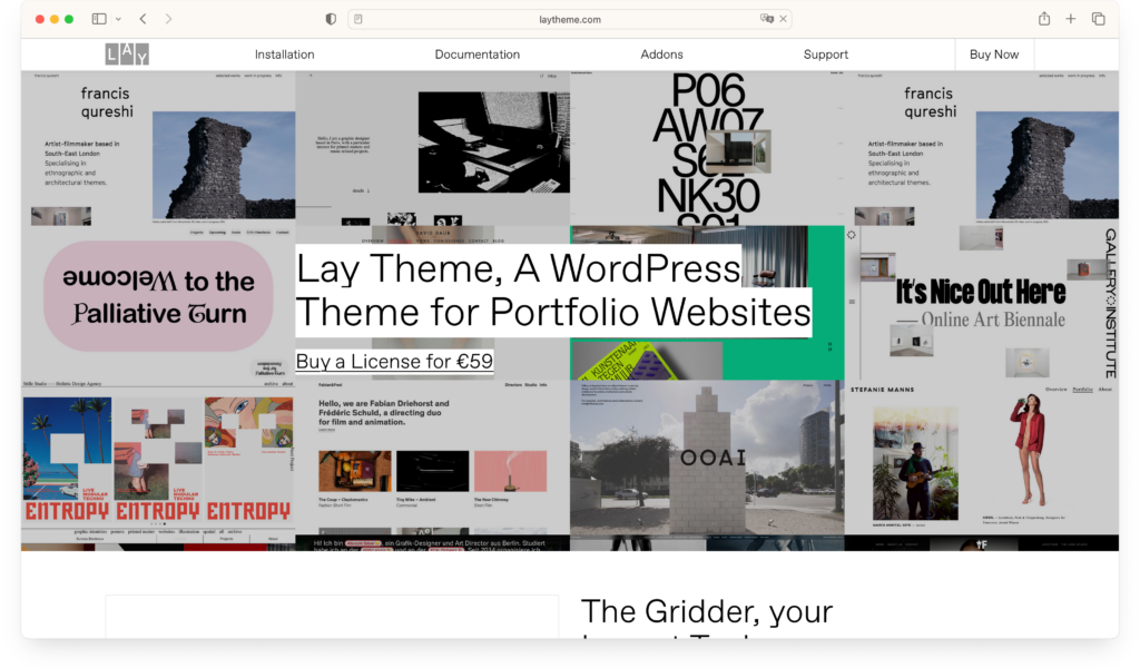 Lay Theme, A WordPress Theme for Portfolio Websites