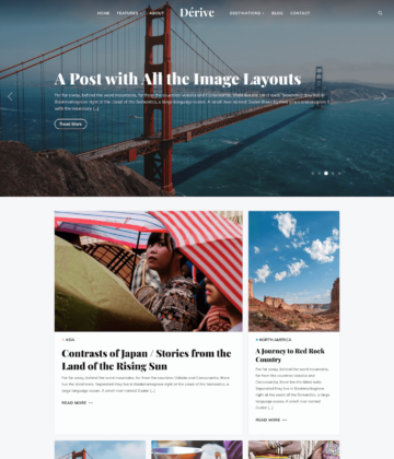 Dérive - Best WordPress Theme for Travel Blogs