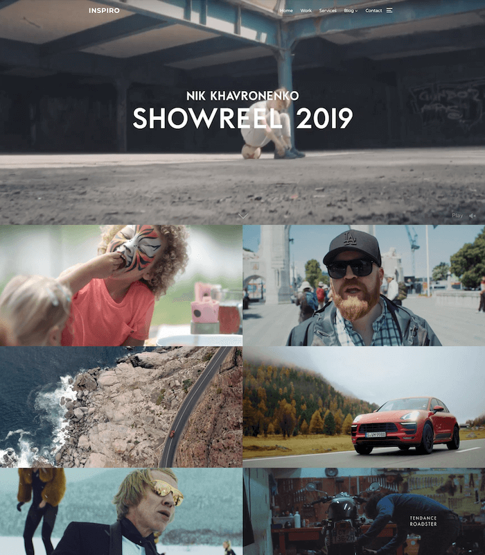 Inspiro Premium video portfolio / agency 2 demo