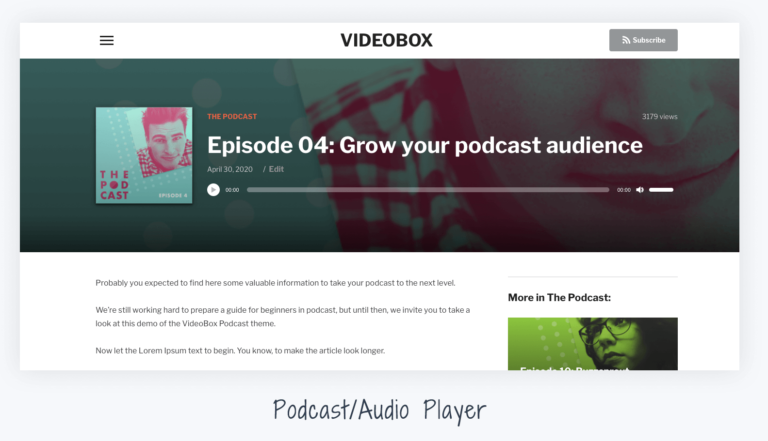 VideoBox Podcast Integration