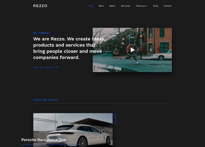Rezzo - Video Portfolio WordPress Theme