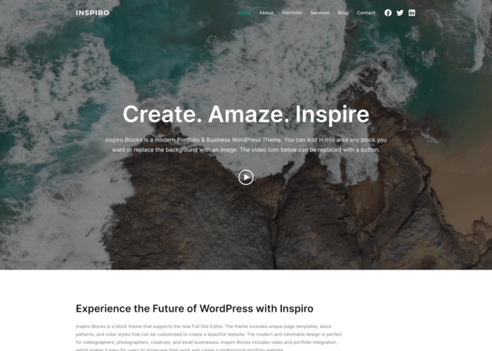 Inspiro Blocks - free WordPress block theme