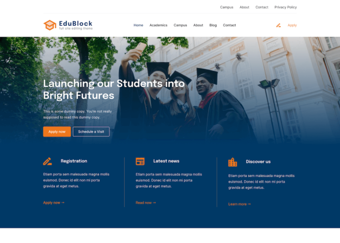 EduBlock PRO - education WordPress theme