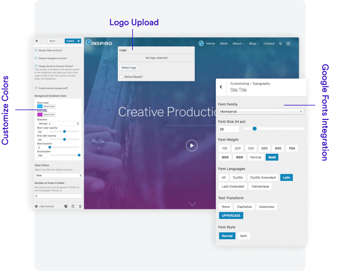 Inspiro Premium customizer