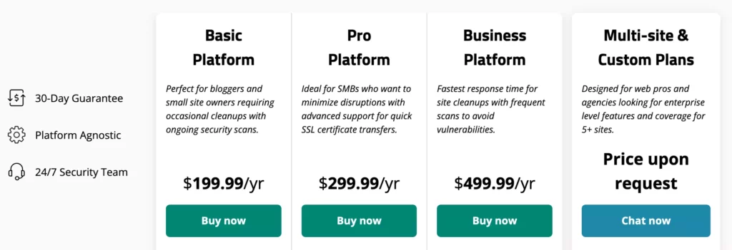 Sucuri Security Pricing