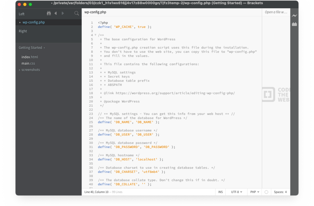 wp-config.php file