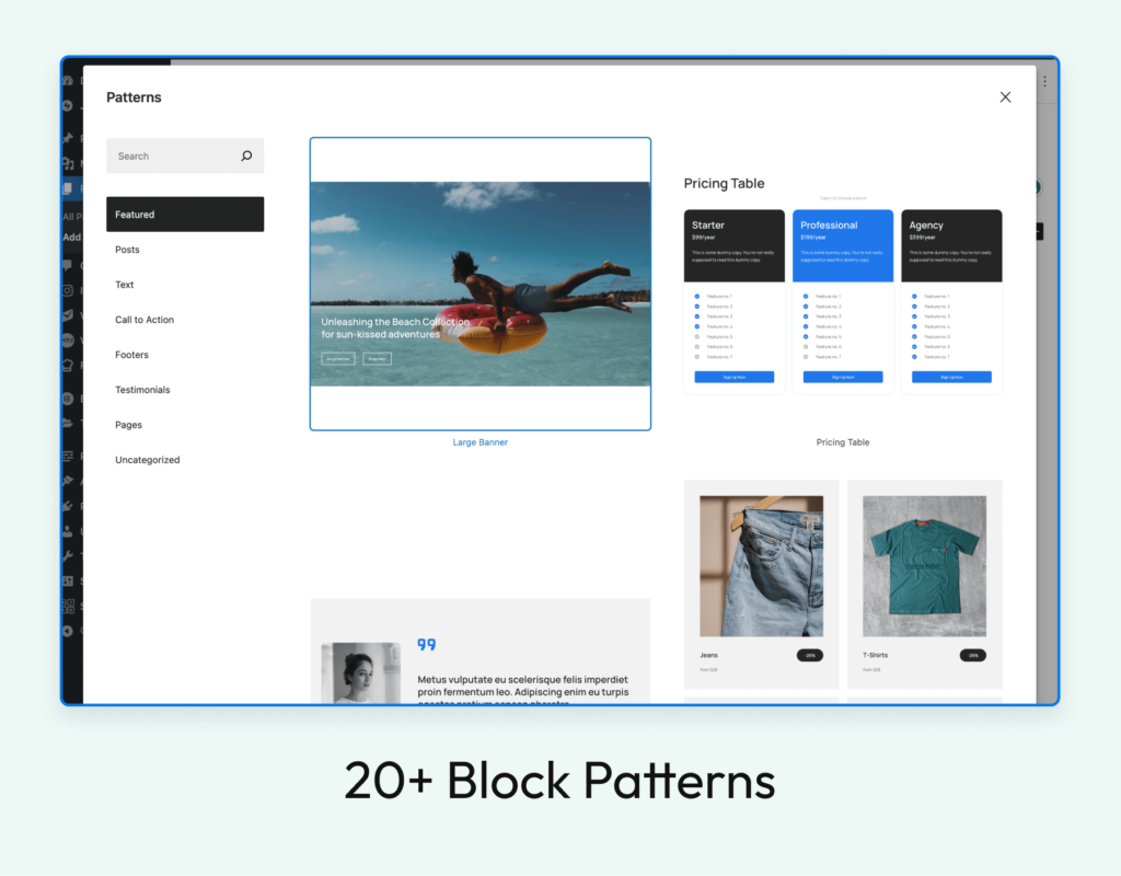 Anchor theme block patterns