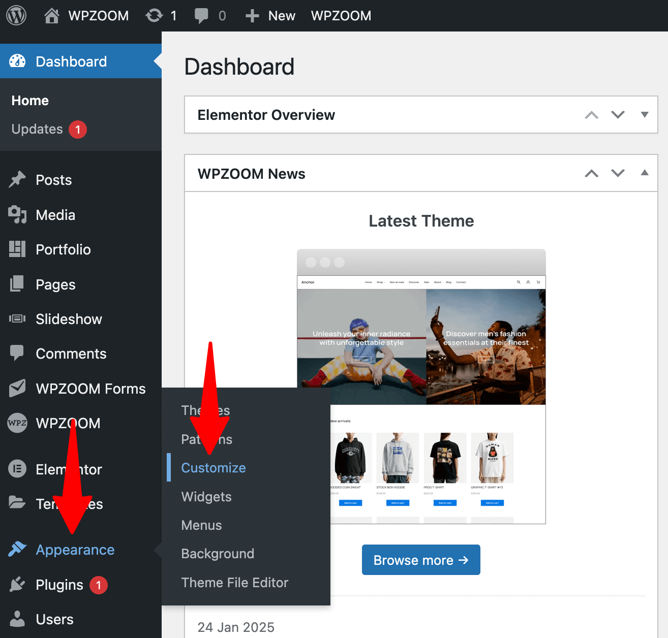 Appearance: Customize