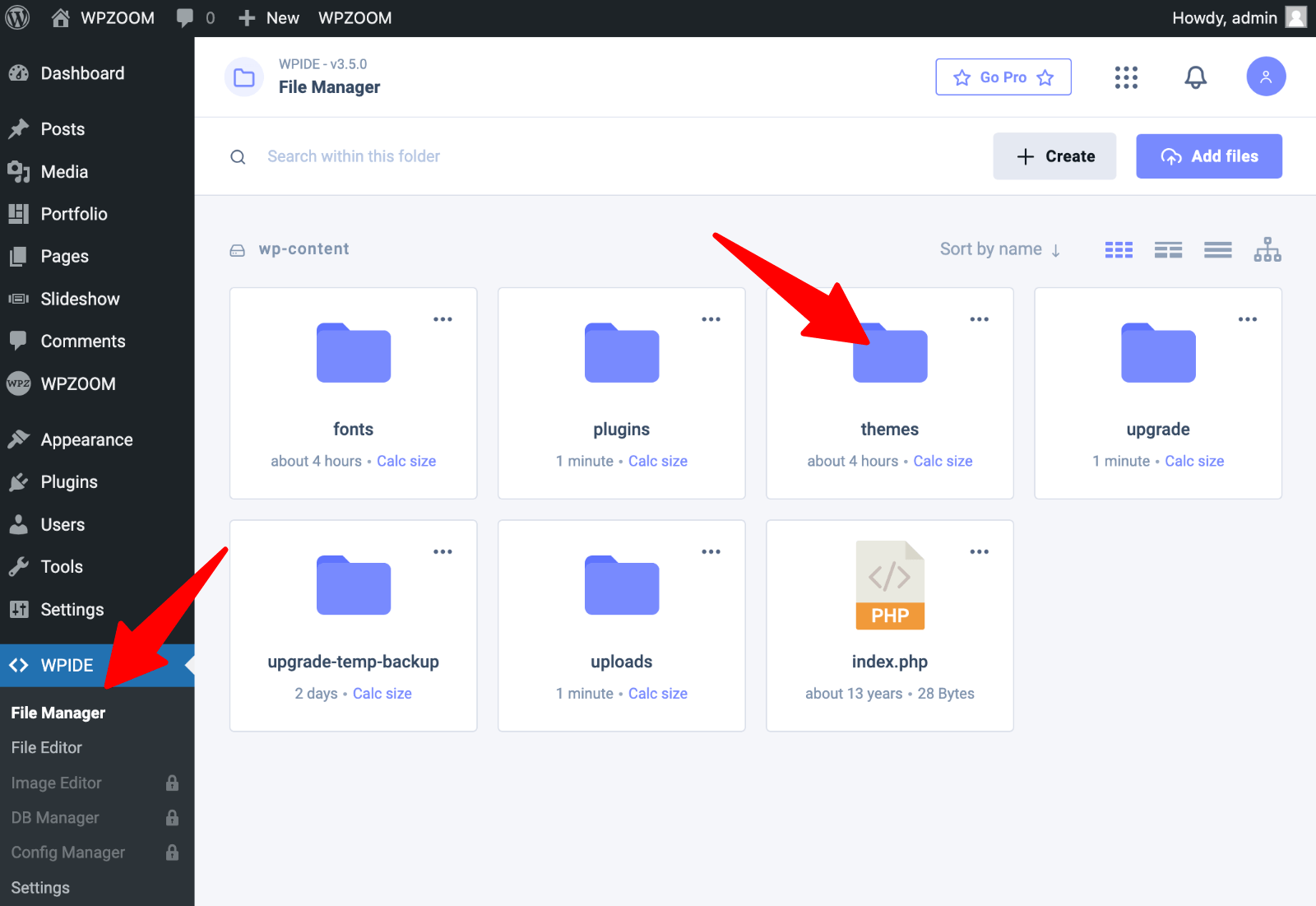 WPIDE file manager