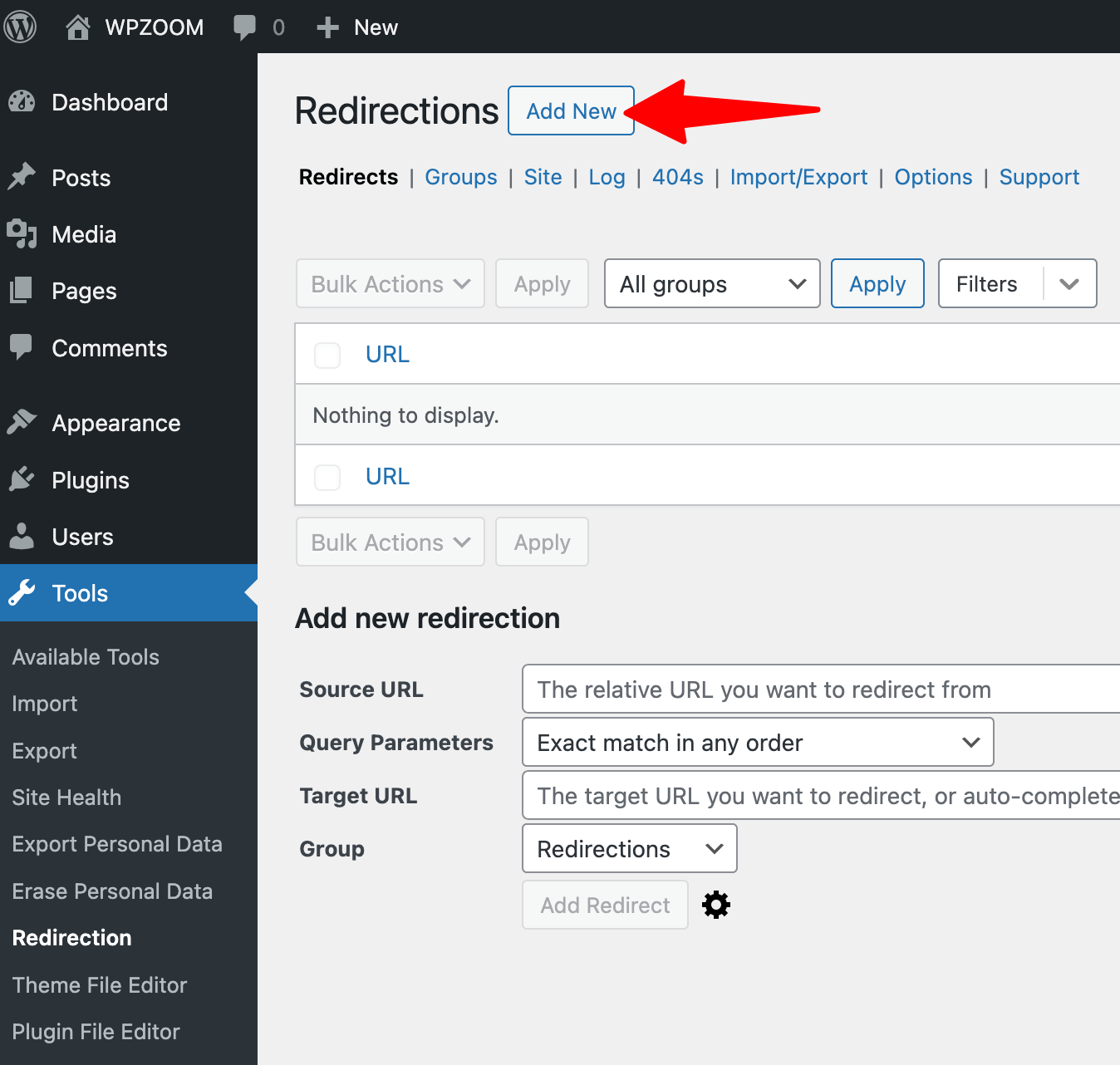 Redirection: add new redirect