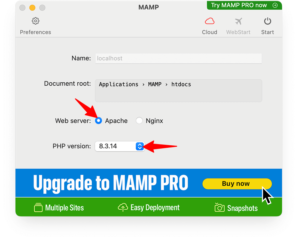MAMP app