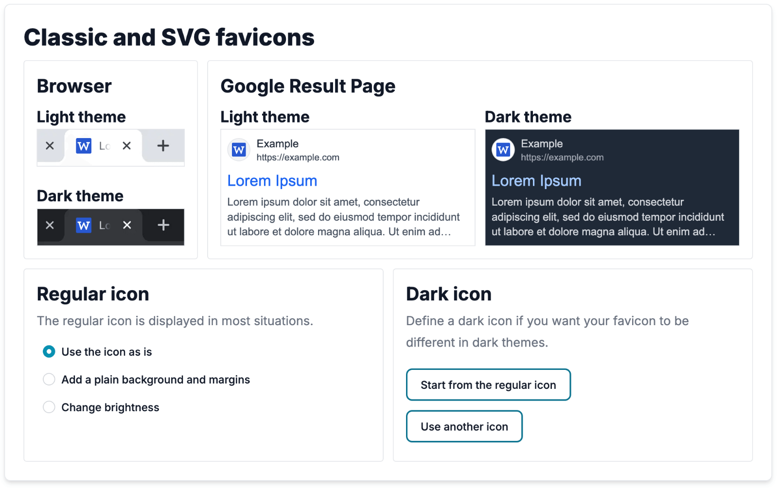 RealFaviconGenerator > Favicon settings