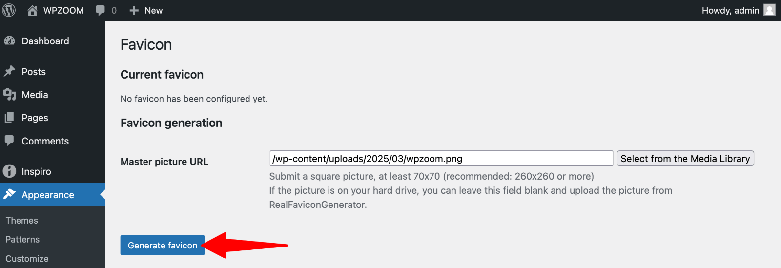 RealFaviconGenerator > Generate favicon