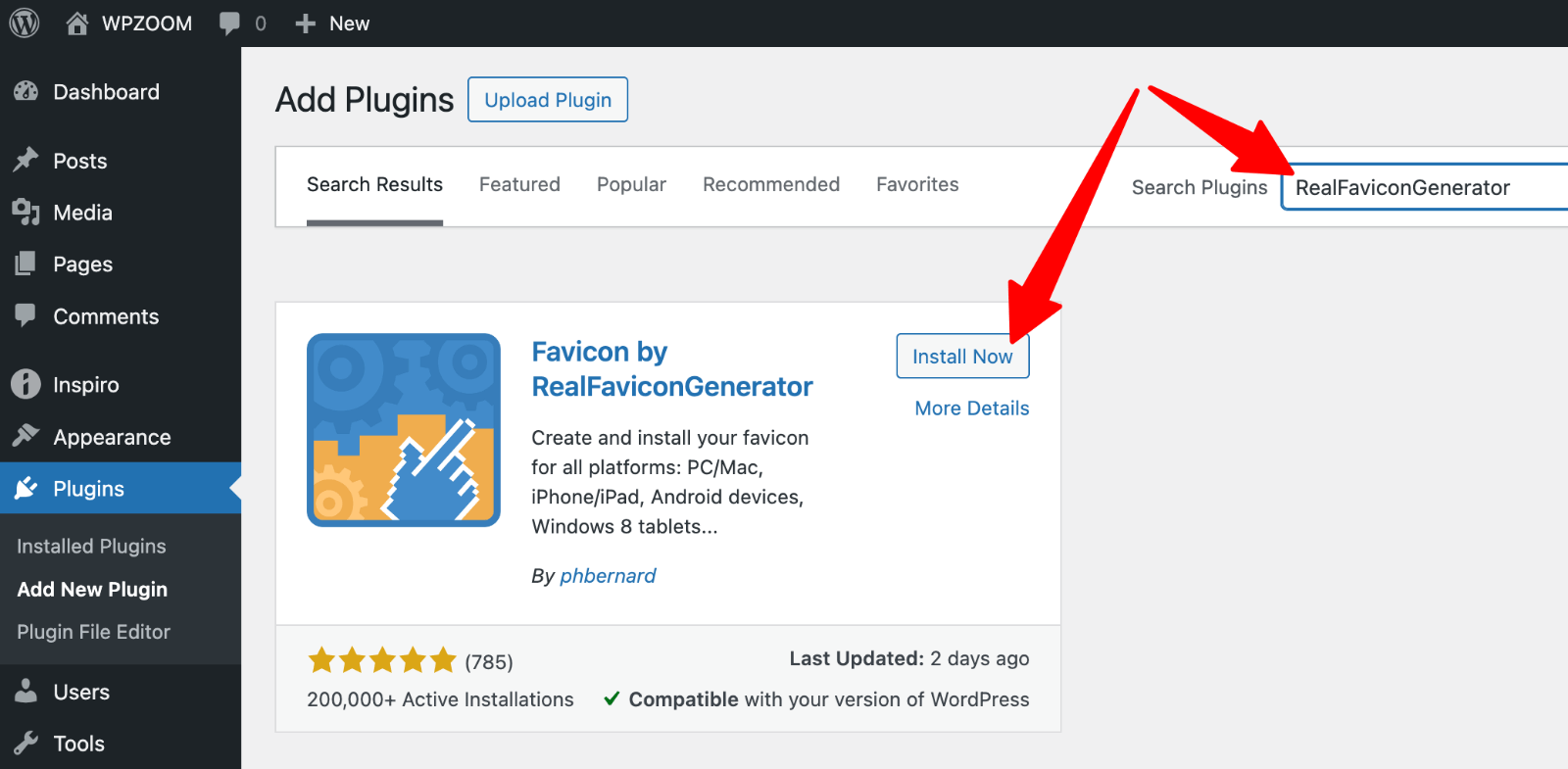 RealFaviconGenerator > install