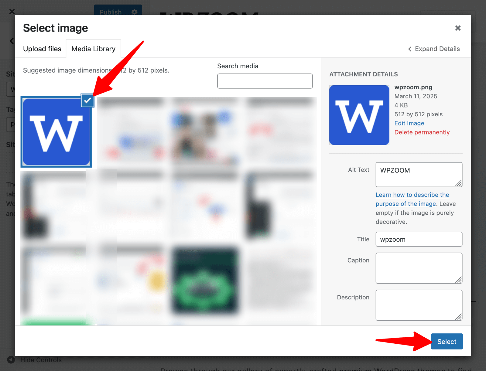 Select site icon