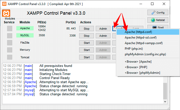 XAMPP Apache config
