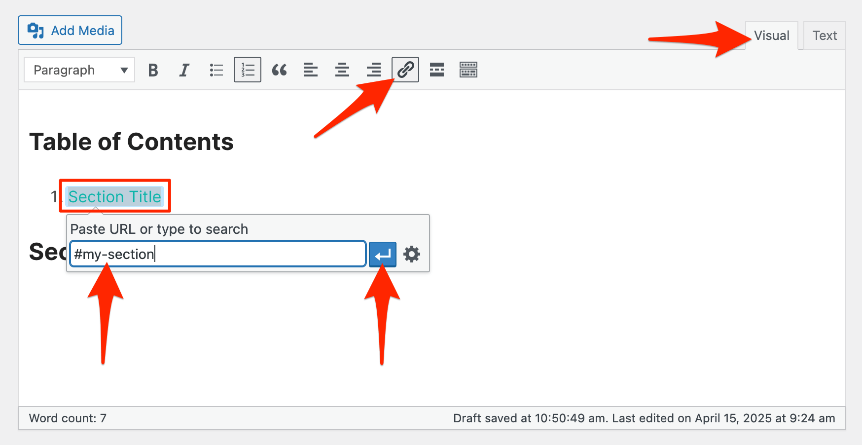 Add link in Classic Editor