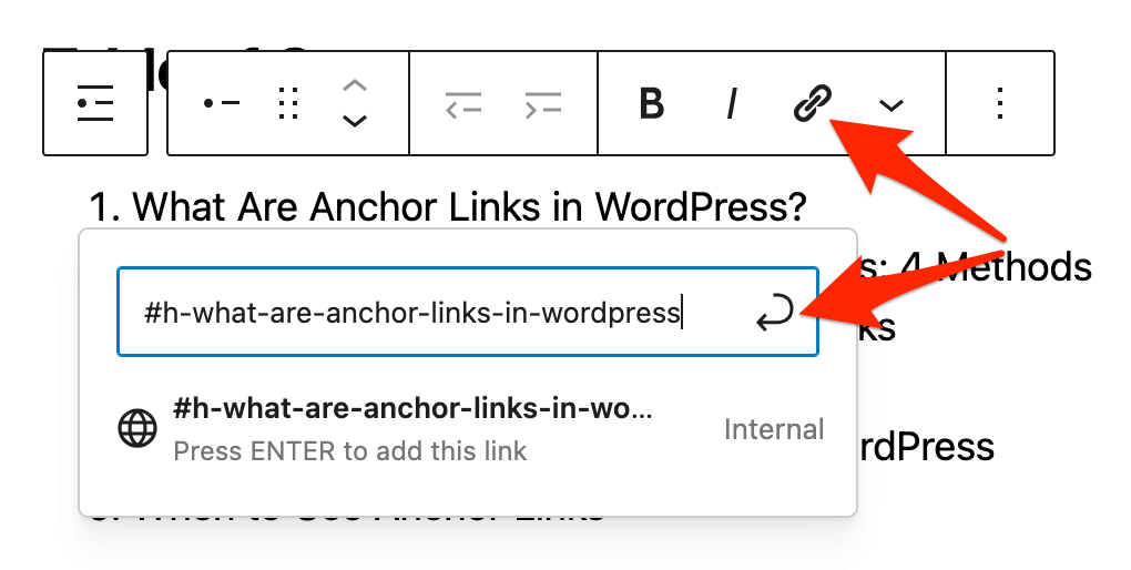 Create anchor link