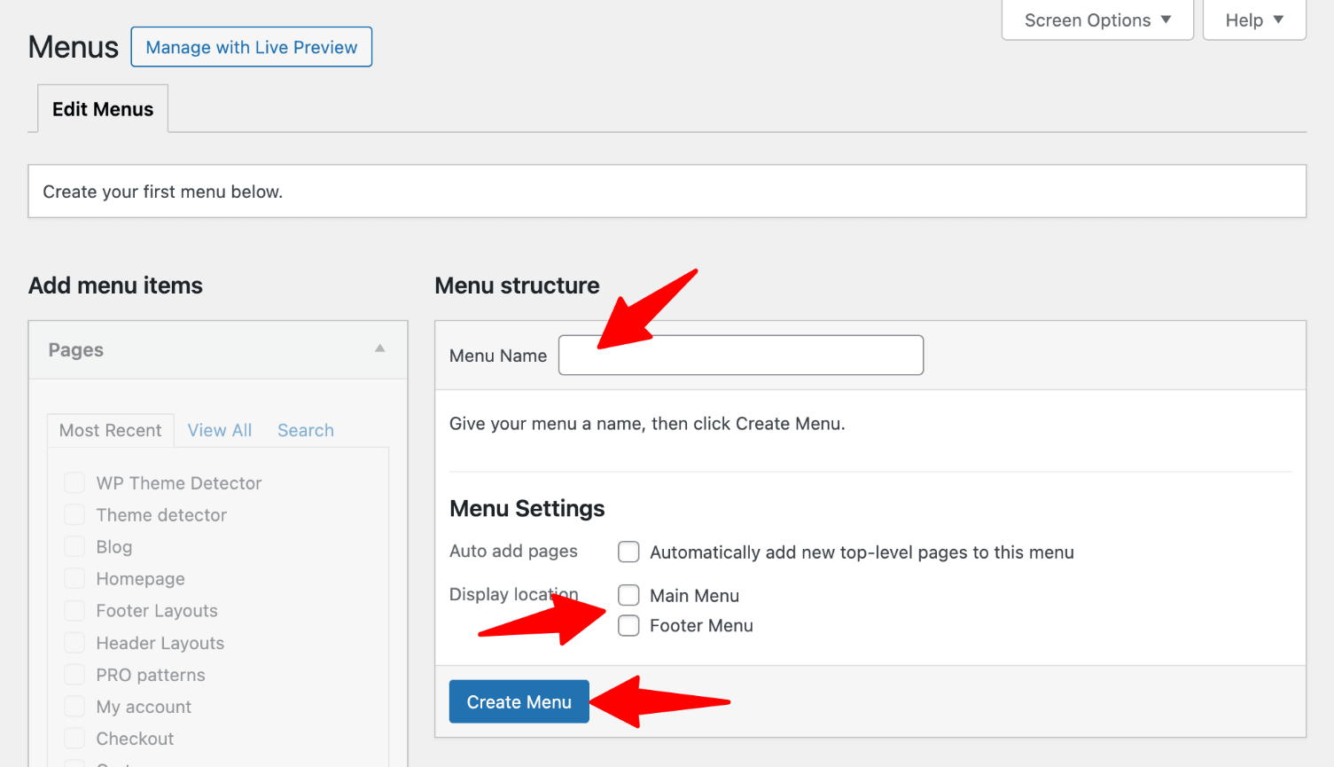 Add new menu